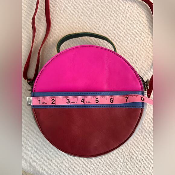 Soruka Pink, Teal, Maroon & Gray Crossbody Purse w/ Dusting Bag. NWOT - Picture 11 of 12